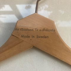 Vintage "An TSualann Tir A Dheanta" Clothes Hanger.