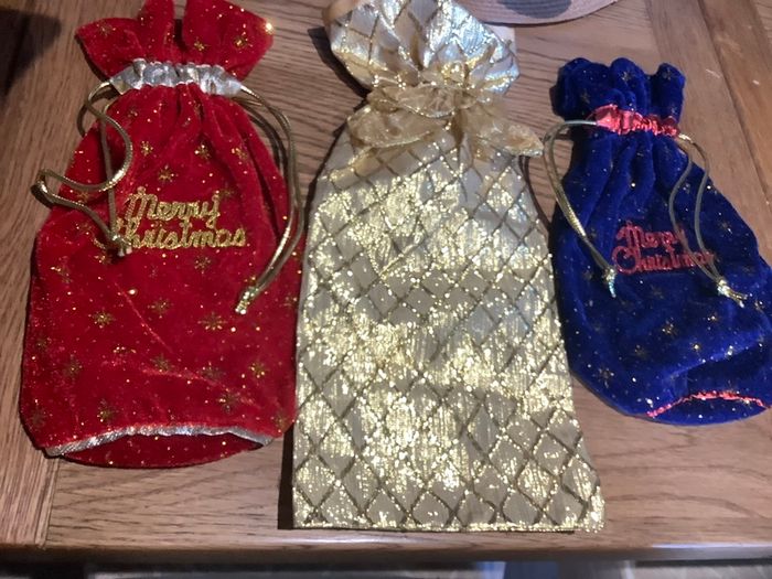 3 Christmas Wine Bottle Bags