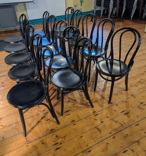 15 x Classic Black Bentwood Cafe / Dining Chairs
