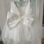 Baby Girls 3 Dress Occasion Bundle; JoJo Maman Bebe, Next Velvet & White Christening Dress Image 7