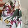 Oasis white floral butterfly blouse fancy M/L 16 Image 3