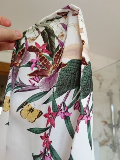 Oasis white floral butterfly blouse fancy M/L 16