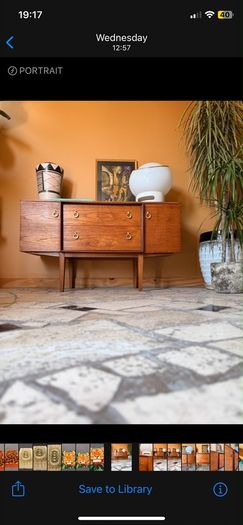 sideboard mid century vintage retro teak danish
