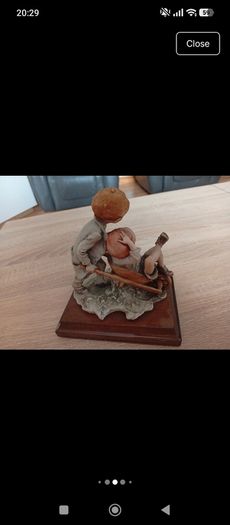 Original Italian Giuseppe Armani Capodimonte Figurine Two Children with Wheelbarrow
