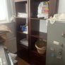 Matching Solid Mahogany TV Unit & Tall Open Shelving Bookcase Set Image 3