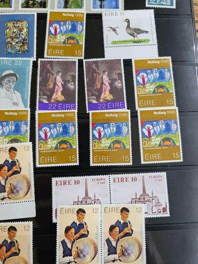 Ireland Page of Mixed Stamps Most Mint Condition few Used See Pictures 2 Sides of Holder