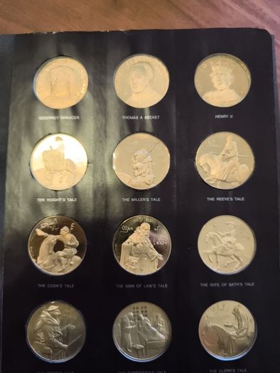 First Edition Proof Set Coin Collection - Chaucer and the Canterbury Tales