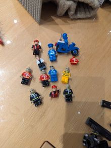 Mega Bloks figures and bike
