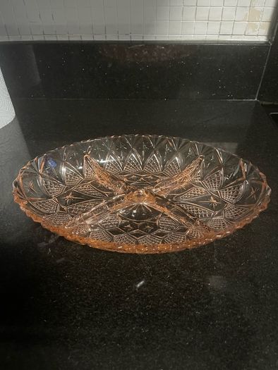 Depression glass in French pink serving platter