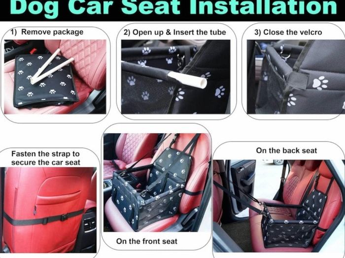 Waterproof Pet Dog Car Seat Booster Carrier with Seat Belt Harness and Headrest Strap for Puppy Cat MULTIPLE COLOURS AVAILABLE (FREE POSTAGE)