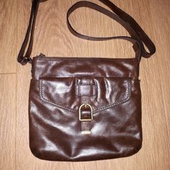 Brown leather crossbody bag M and S