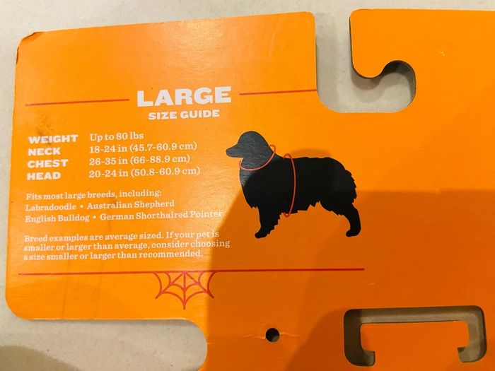 Size L Dog Halloween Costume