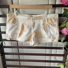 shorts Abercrombie & fitch us8 uk 12 white & beige cotton/ linen low rise shorts