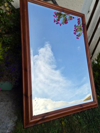 Large Solid Wood Framed Mirror
