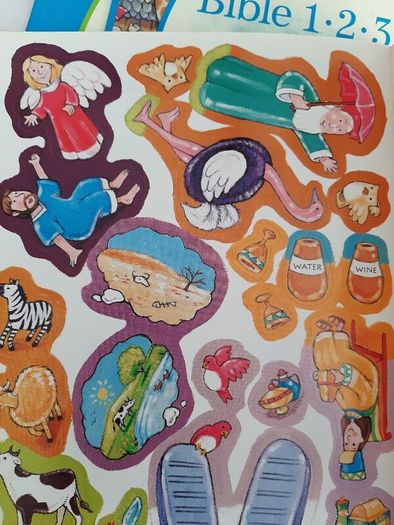 vintage new Bible book with stickers for children