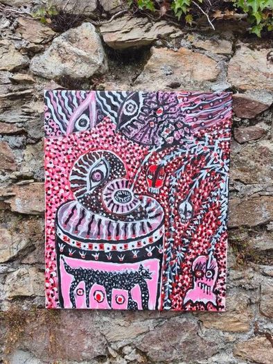 ZOMBIES AND TV  Original Acrylic Painting | They Fight for the Future #69