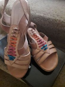 Sandals/Wedge Heeled Multicolour Leather Sandals .. Size: 5 UK .. 38  EU .. Price Drop .. Updated 20/07/22
