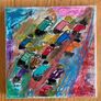 Original Abstract Painting of Cyclists Tour De France The Peleton Bike Bicycle Art  Gift Image 6