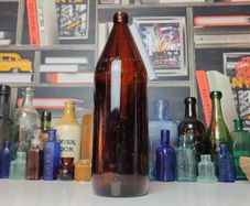 239 - Vintage Brown Glass Embossed Letters Bulmers Collectible Decorative Bottle