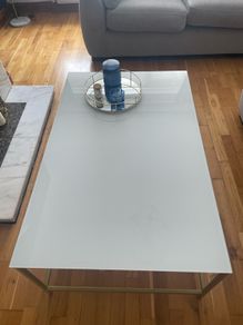 Glass Gold and White Coffee table