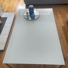 Glass Gold and White Coffee table