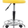 NEW SALE | Quality Leather Round Rolling Stool with Foot Rest Height Adjustable Image 5