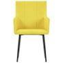 Dining Chairs with Armrests 4 pcs Yellow Fabric Image 3