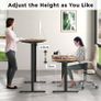 Electric Standing Desk Height Adjustable 120 x 60cm Sit to Stand Desk Stand up Desk Computer Work Desk for Home Office Black Frame/Rustic Brown Table Top Image 3