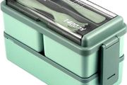 NEW SALE | Lunch Box, 1400ml Bento Box with Spoon Fork, Stackable 2 Layer 3 Compartments Leak Proof Japanese Lunch Box, Meal Prep Container Box for Adults Kids Students Office Microwave Dishwasher Safe