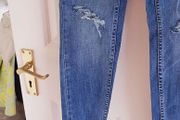 Blue Organic Cotton Ripped Jeans - Size 6