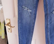 Blue Organic Cotton Ripped Jeans - Size 6