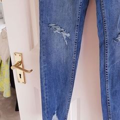Blue Organic Cotton Ripped Jeans - Size 6