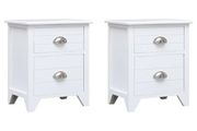 Nightstand 2 pcs with 2 Drawers White