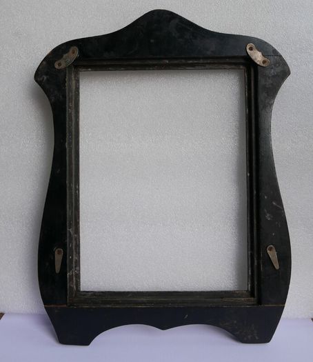 Antique Edwardian Wooden & Sterling Silver Photo Frame Art Nouveau  1800s