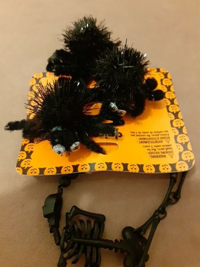 Halloween Skeleton bracelet &3 spider hair clips just bracelet left