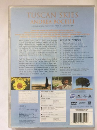 Andrea Bocelli [2002] Tuscan Skies (Cieli di Toscana) [Music DVD]