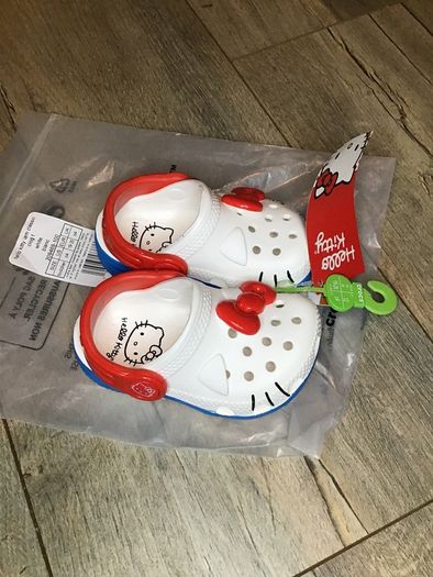 Hello kitty 50th anniversary crocs toddler size UK C4