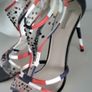 Giorgio Armani navy red white perspex high heels Sz 39.5 (Fit 6 - 6.5 UK) Rrp 595 (New) Image 3