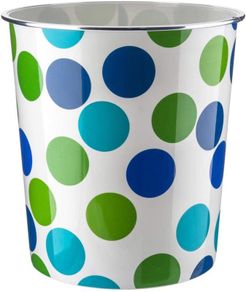 7.7 Litre Quality Floral Design Lightweight Waste Paper Basket Bin (Blue & Green Polka Dot)