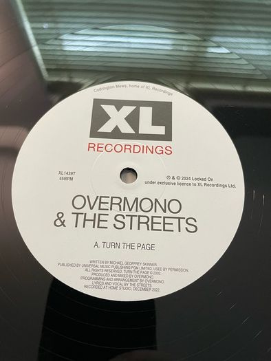 Overmono & The Streets - Turn The Page - 12" Single Sided Etched Vinyl - 2024 XL Recordings