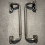 Antique art Deco chromed bronze shop door or bar door handles c1920 Image 4