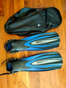 Mares Excel + Plus Open Heel Scuba Diving Dive Fins - Blue