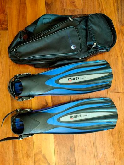 Mares Excel + Plus Open Heel Scuba Diving Dive Fins - Blue