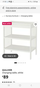 changing table Ikea Gulliver table white