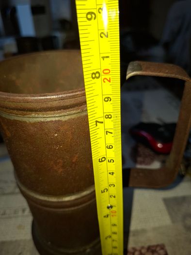 Rare 13 Piece Lot of Antique Chavagnat Tin Measuring Demi-Litre from Paris, France, dating  approximately 1800s.
