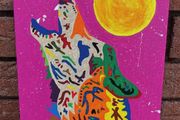 Howling wolf Painting