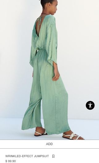 Zara Full Length Wrinkle Effect Jumpsuit