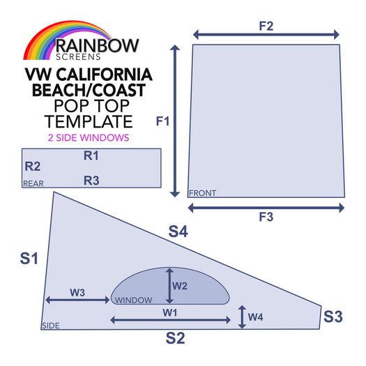 PRICE REDUCED - Rainbow Screens  Pop Top Screen and Thermal Screen Cover (VW California)