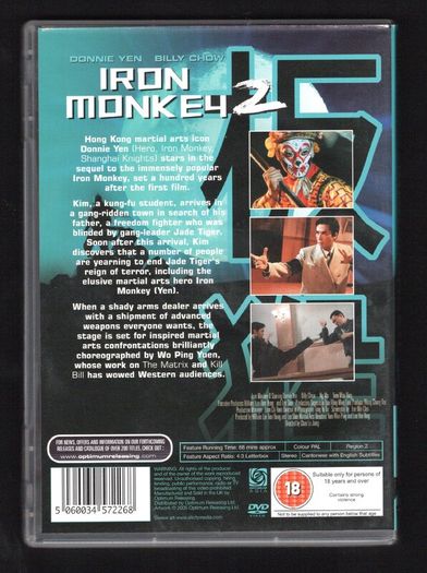 Iron Monkey 2. DVD Film. Staring Donnie Yen,  Billy Chow and Lau Kan Wan