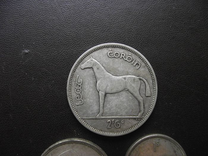 1939 Irish Republic. Set of 3 Silver Coins: Half Crown&Florin&Shilling